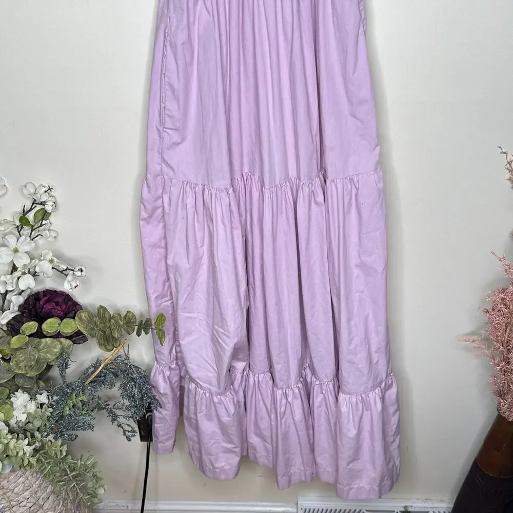 ABERCROMBIE & FITCH Smocked Bodice Easy Maxi Dress Lavender Pink Sz S $109 {R19}